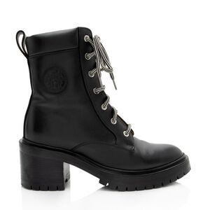 Hermes Calfskin Embossed Bridge Combat Boots - Size 7.5 / 37.5